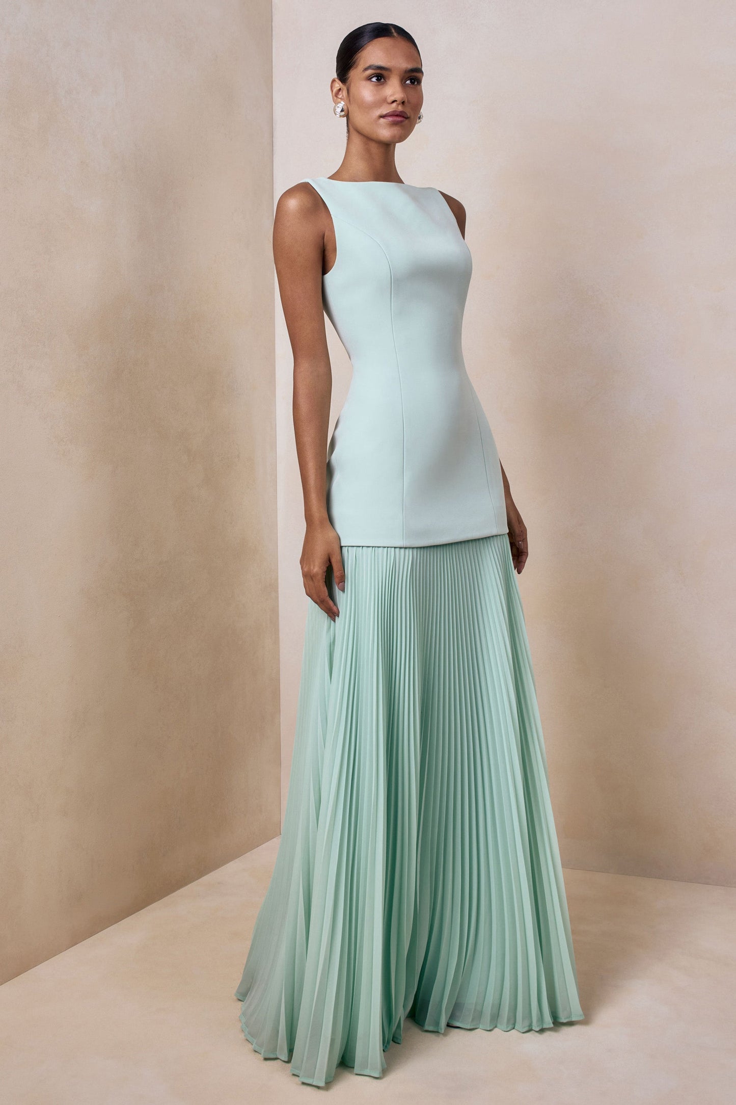 Liana Pleated High Maxi Dress