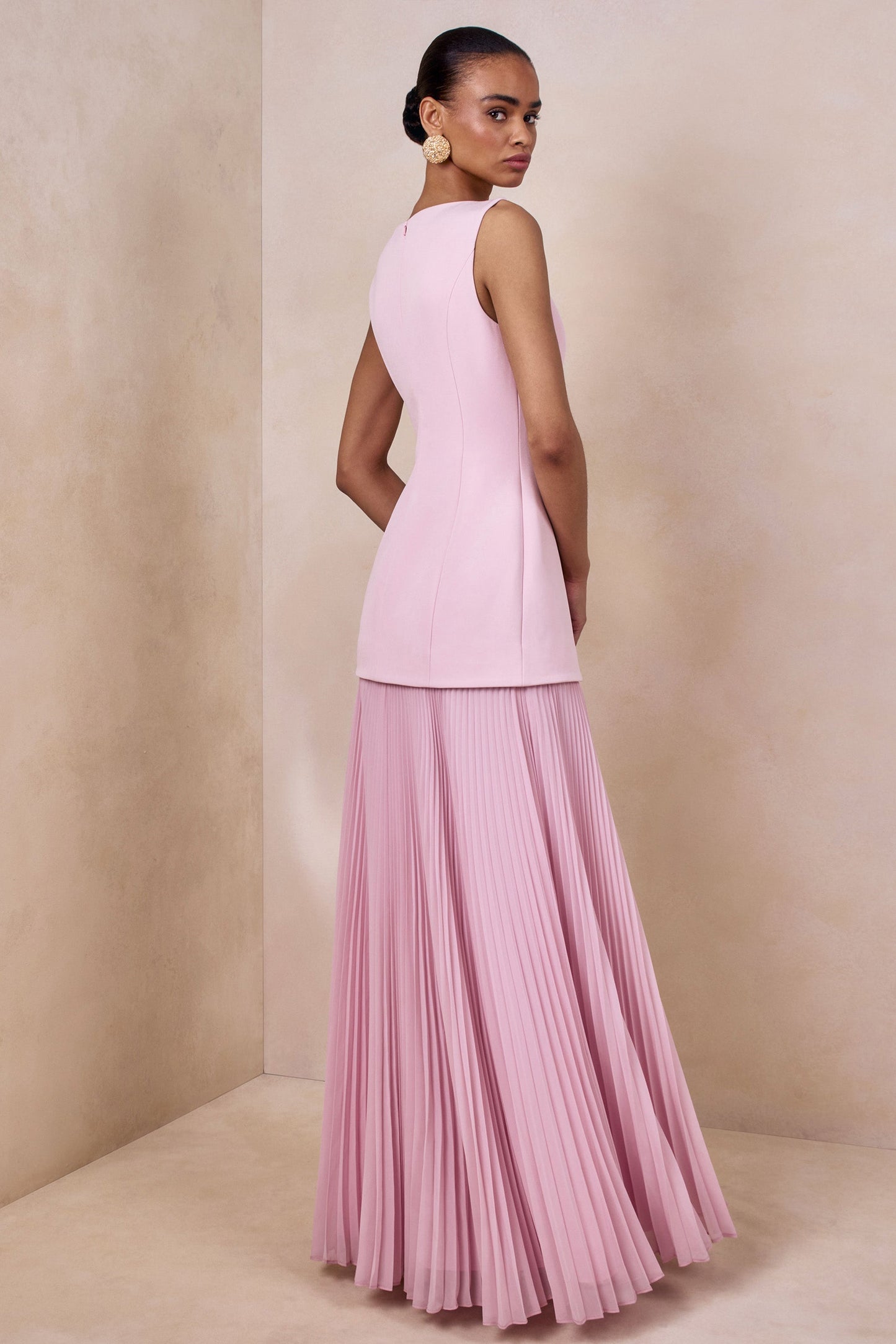 Liana Pleated High Maxi Dress