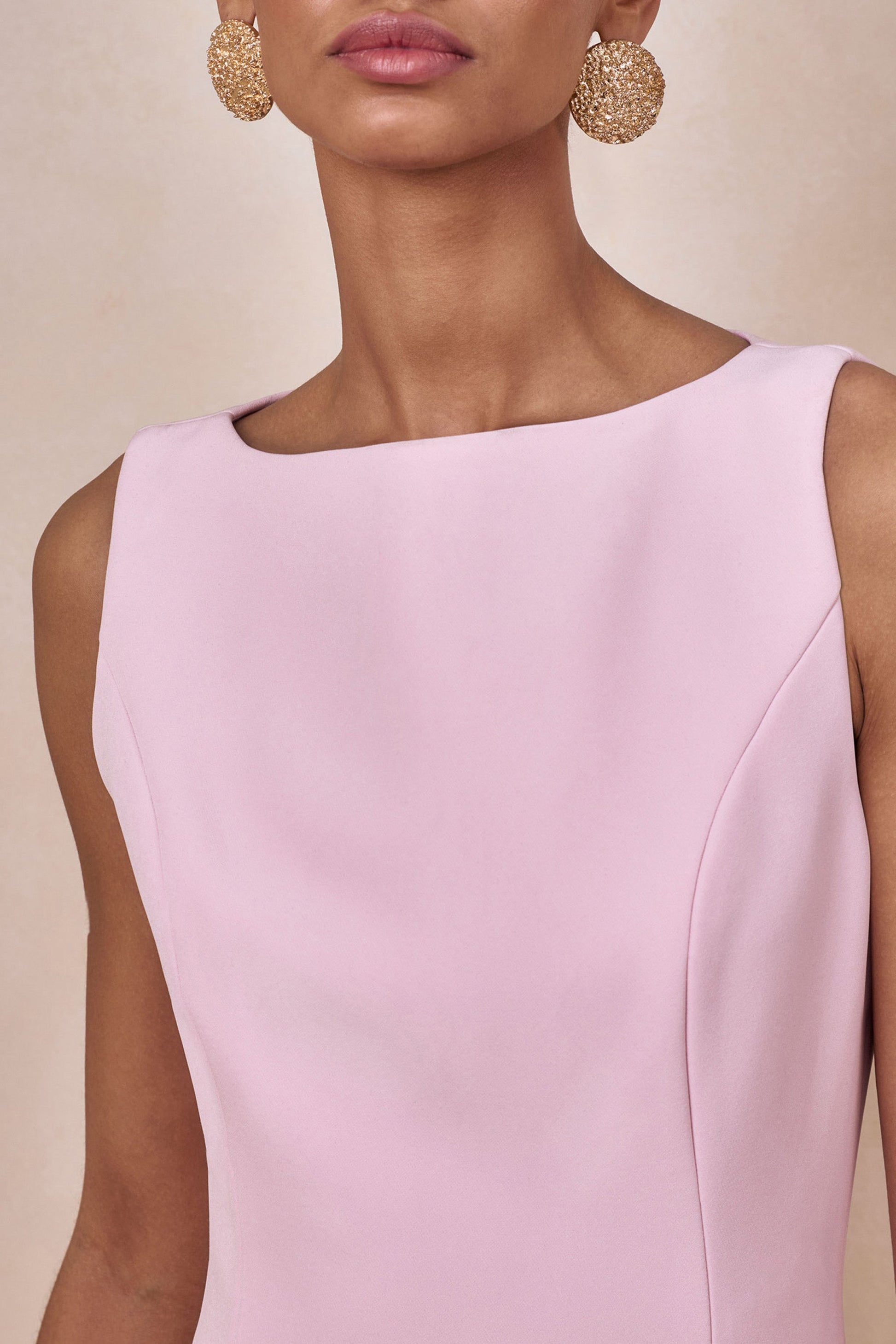 Liana Pleated High Maxi Dress - Pink