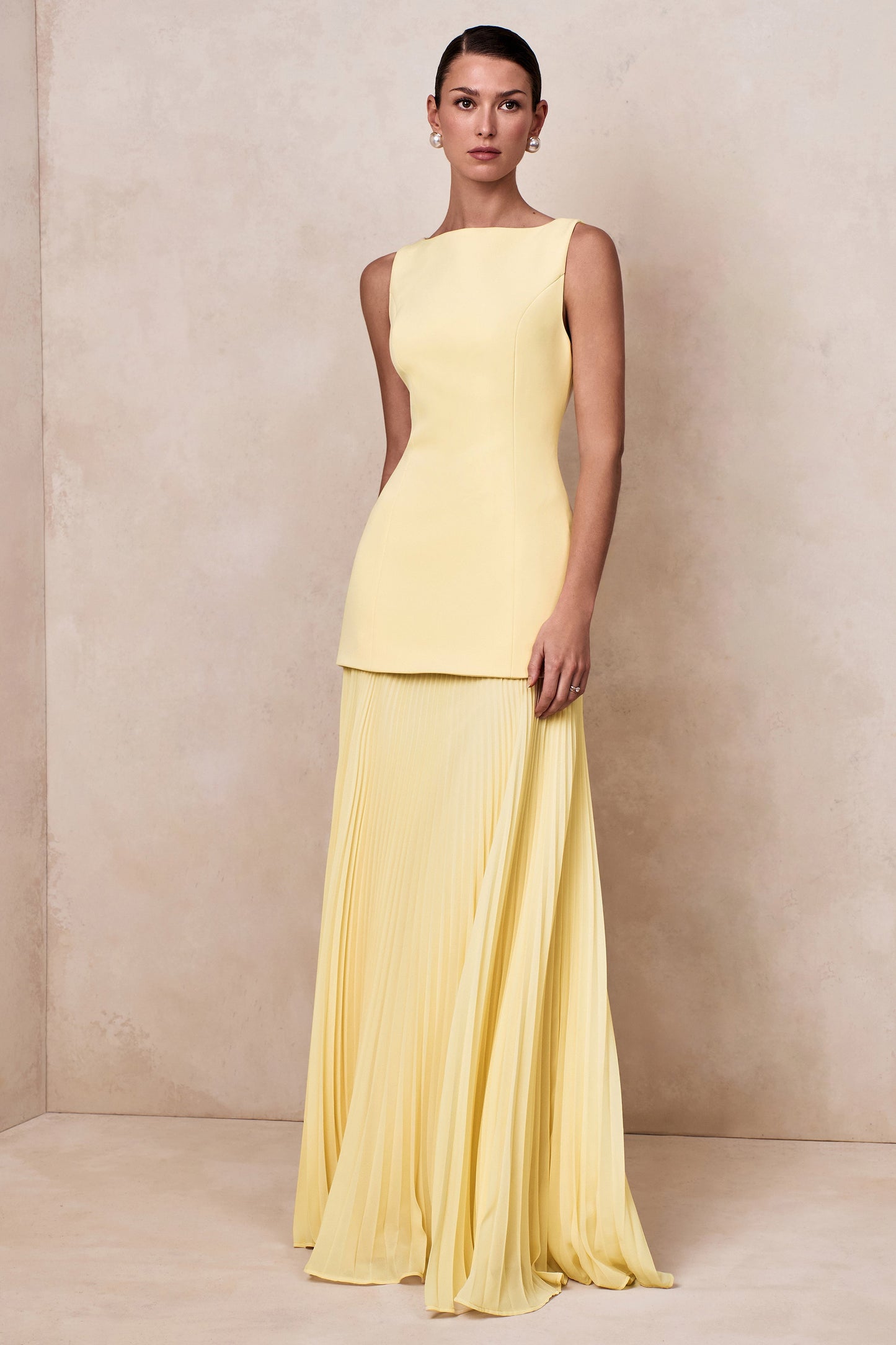 Liana Pleated High Maxi Dress