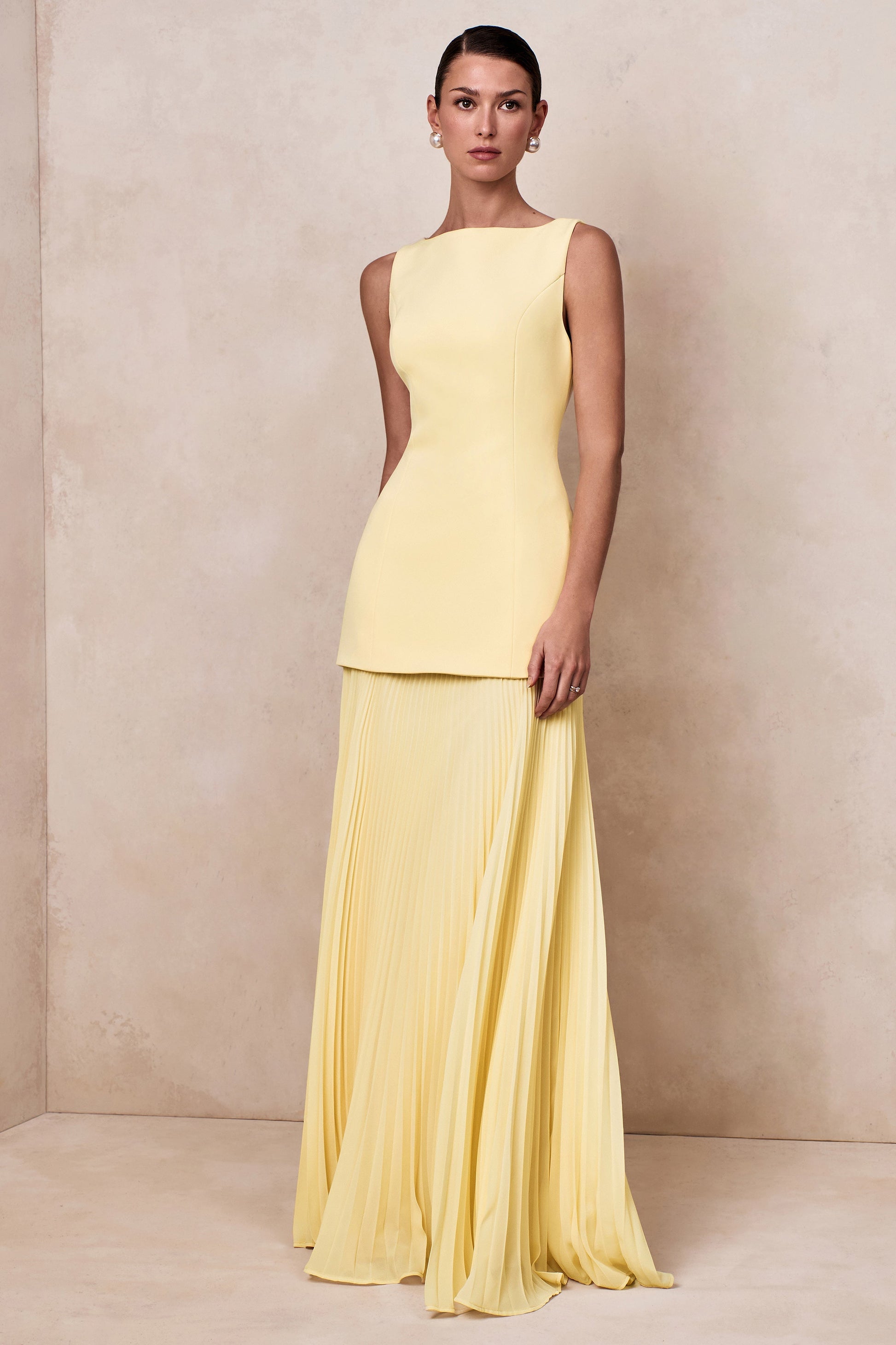 Liana Pleated High Maxi Dress