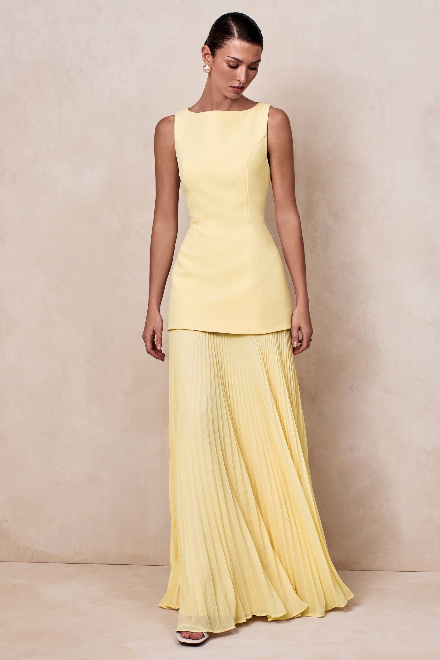 Liana Pleated High Maxi Dress