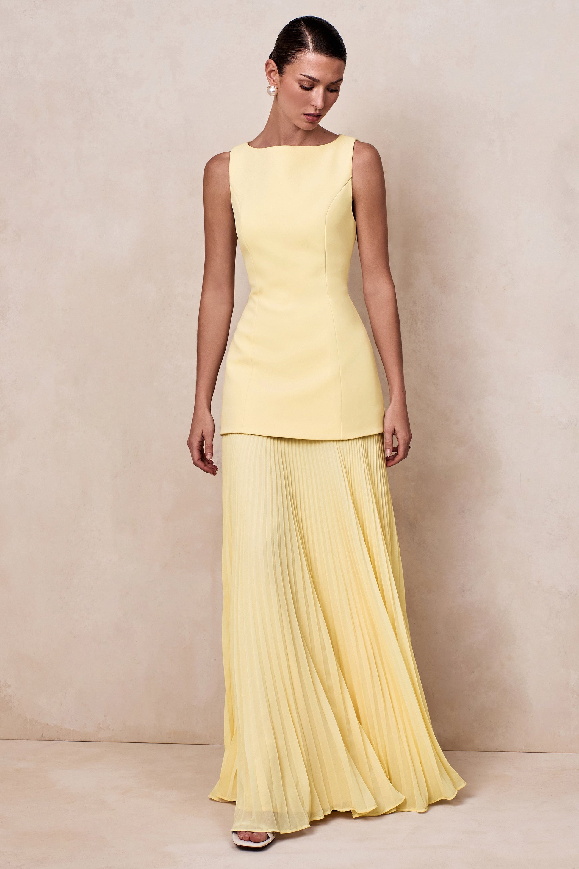 Liana Pleated High Maxi Dress