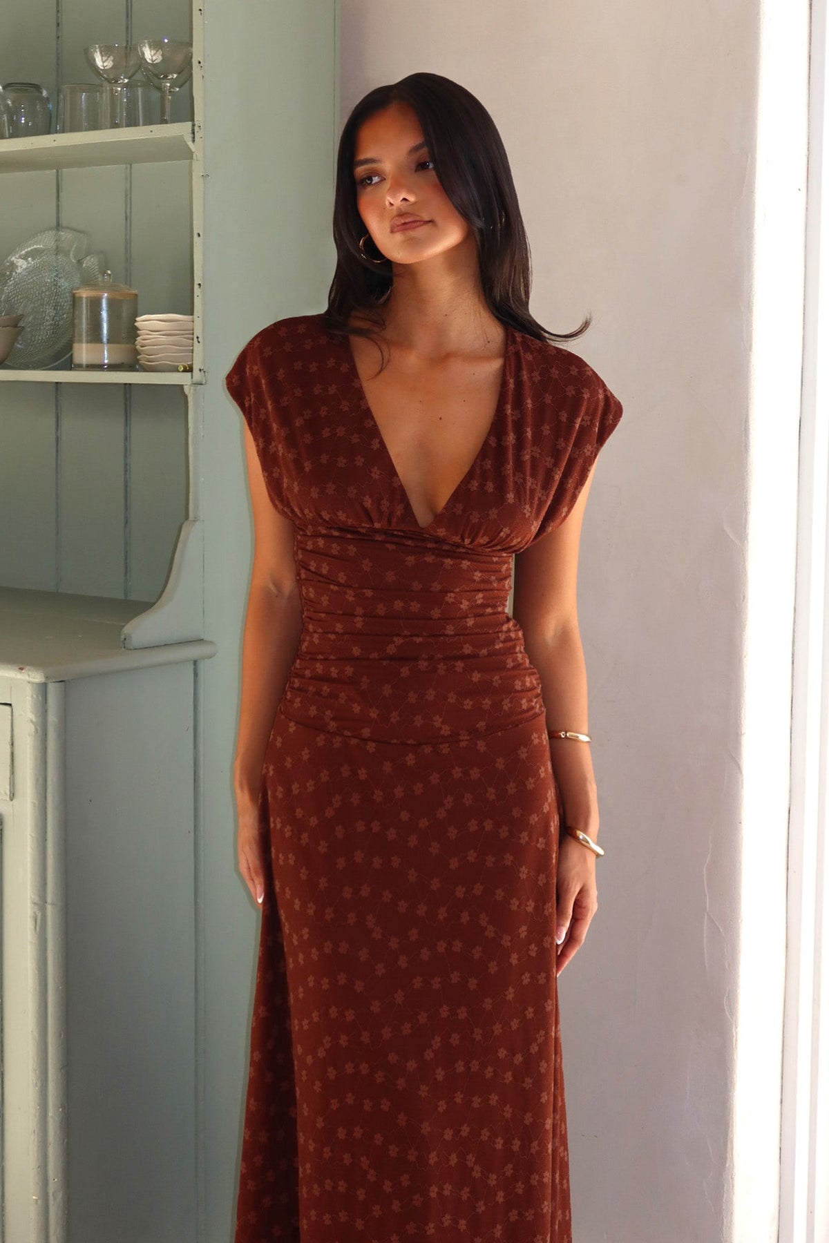 Ashlyn Maxi Dress - Chocolate