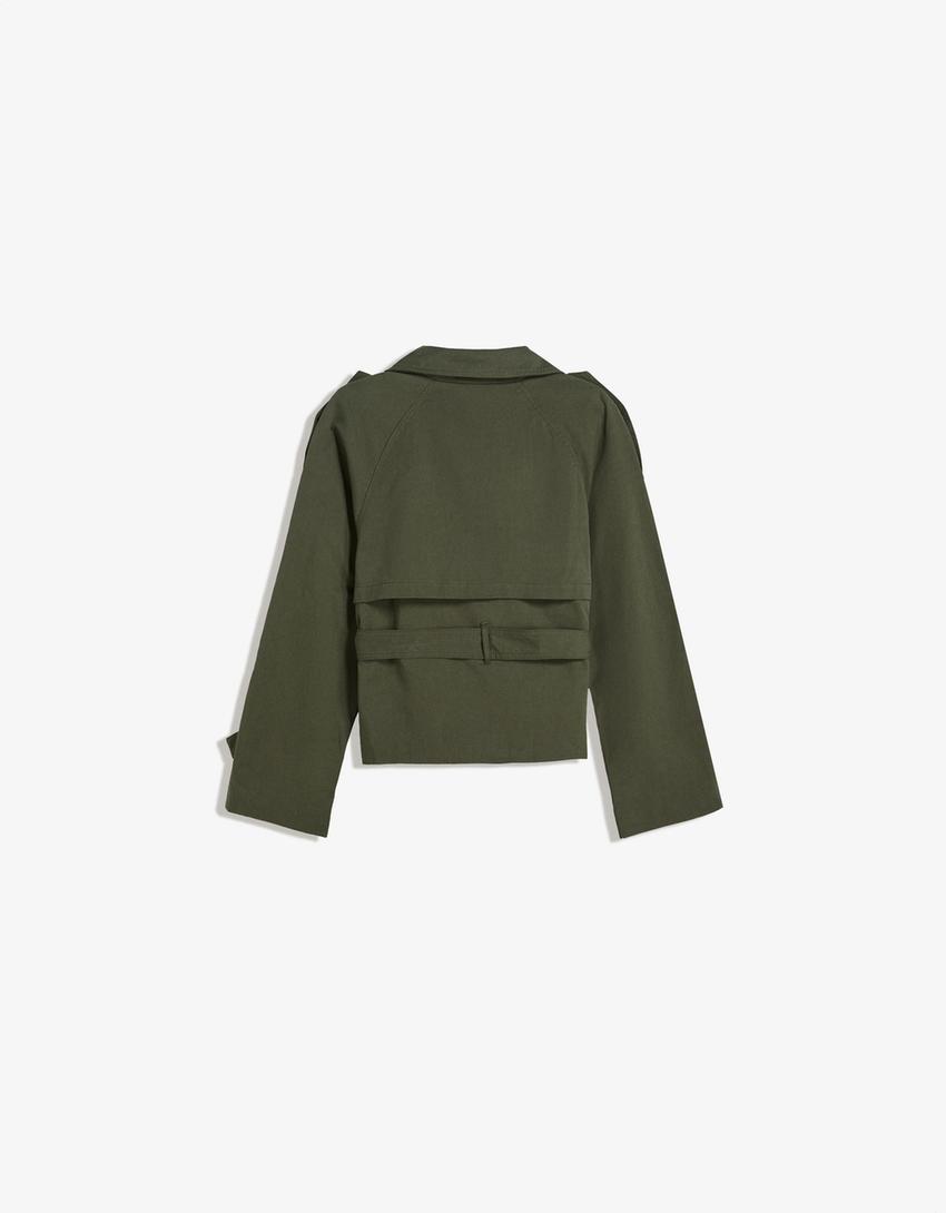 Clara Double Breasted Cropped Trench Coat