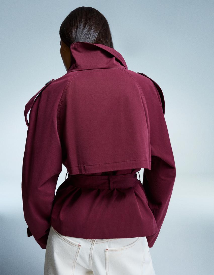 Clara Double Breasted Cropped Trench Coat