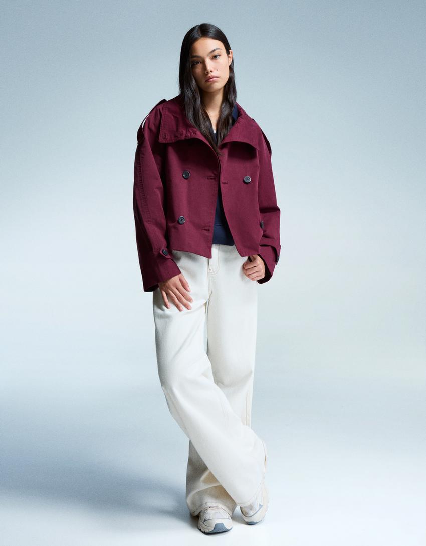 Clara Double Breasted Cropped Trench Coat