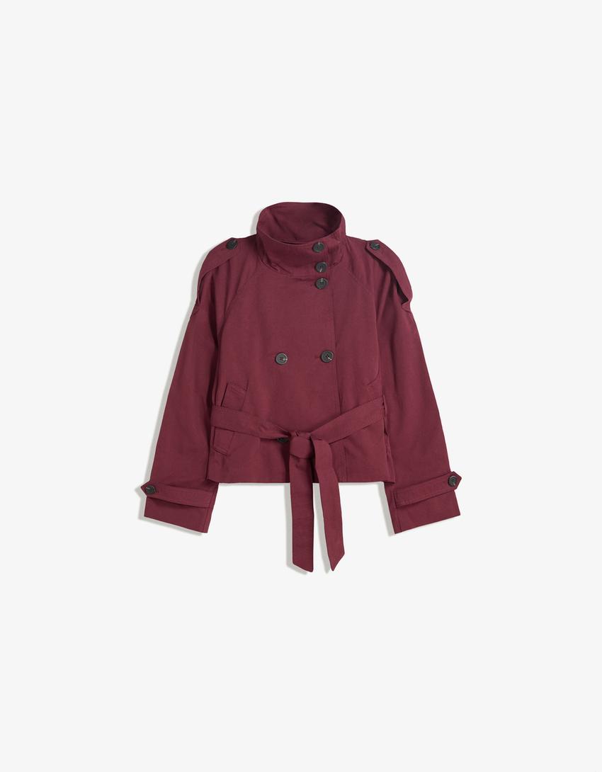 Clara Double Breasted Cropped Trench Coat