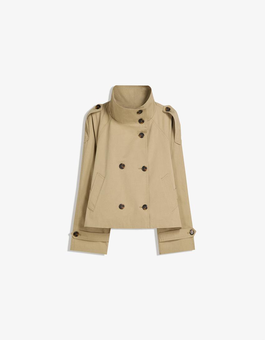 Clara Double Breasted Cropped Trench Coat