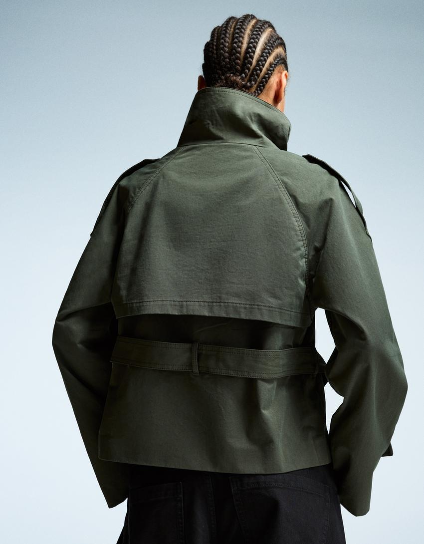 Clara Double Breasted Cropped Trench Coat