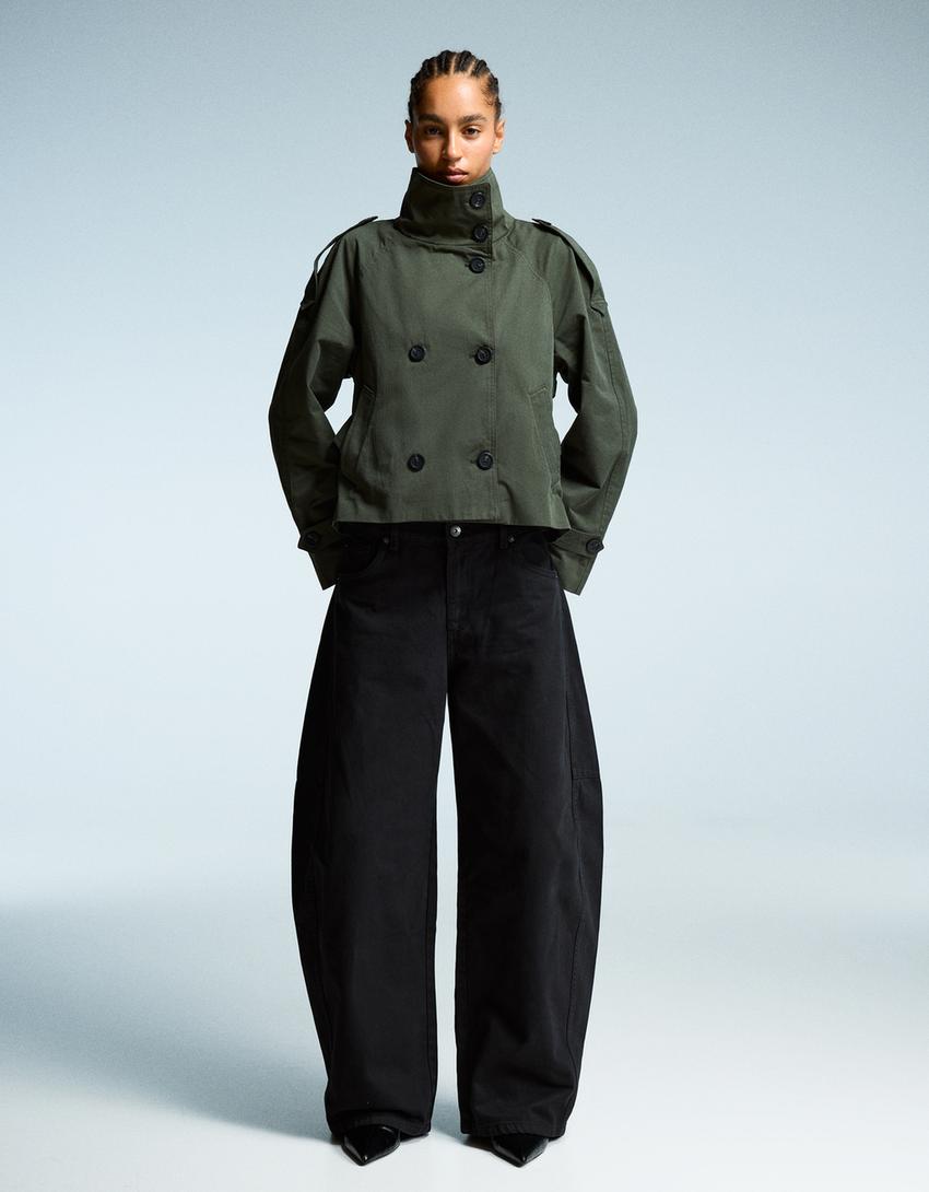 Clara Double Breasted Cropped Trench Coat