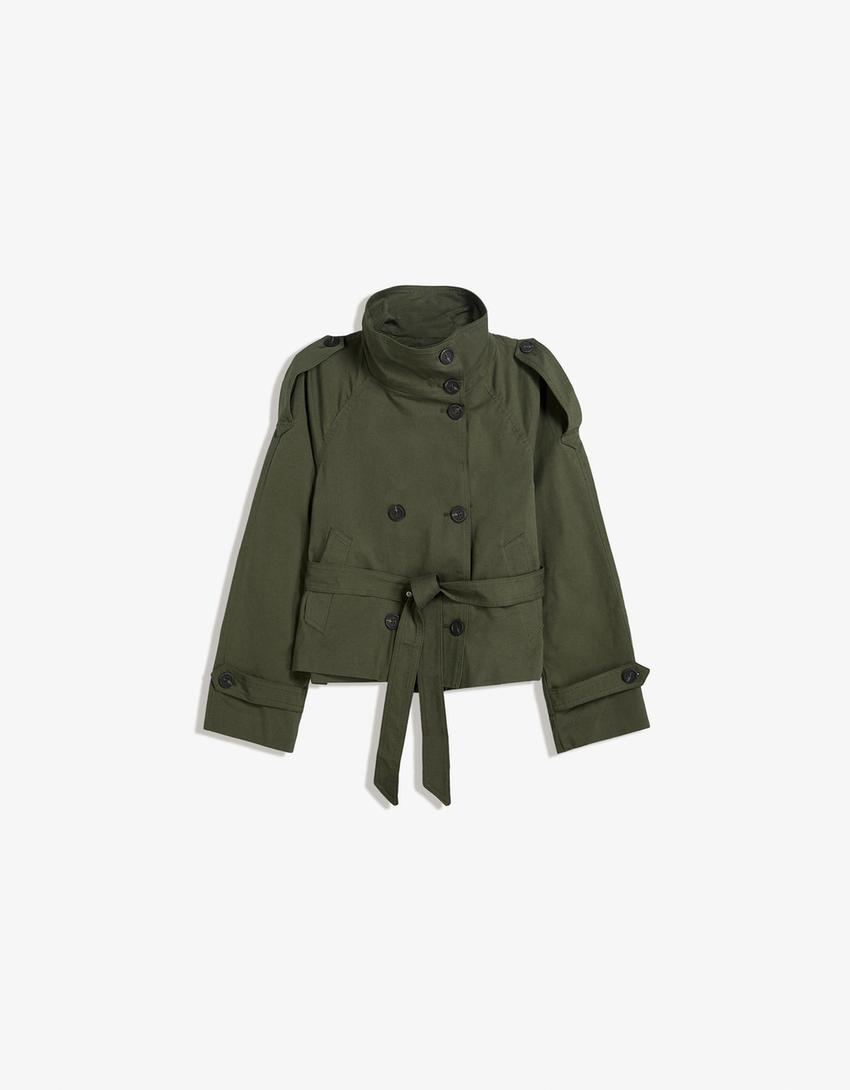 Clara Double Breasted Cropped Trench Coat