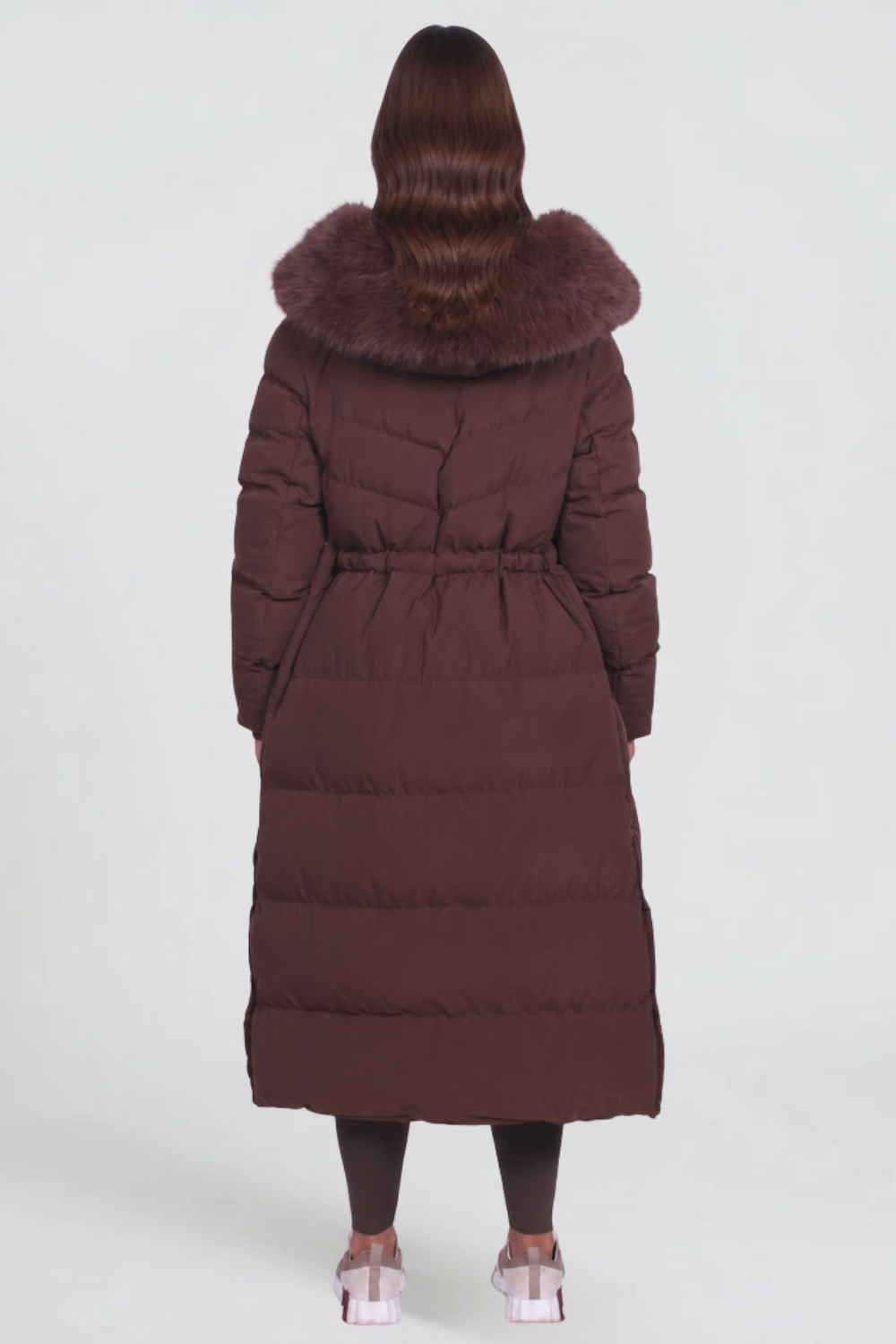 Eliza Faux Fur Hooded Long Puffer Coat