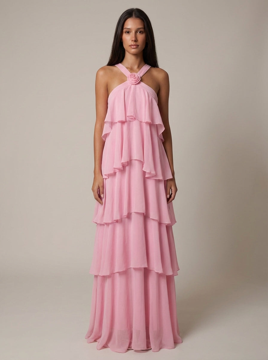 Rosalind Tiered Halter Maxi Dress