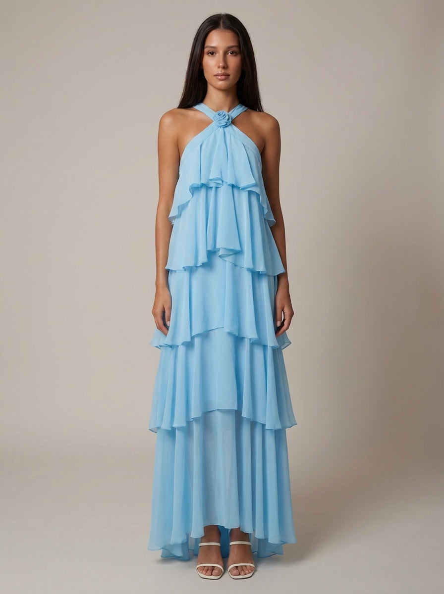 Rosalind Tiered Halter Maxi Dress