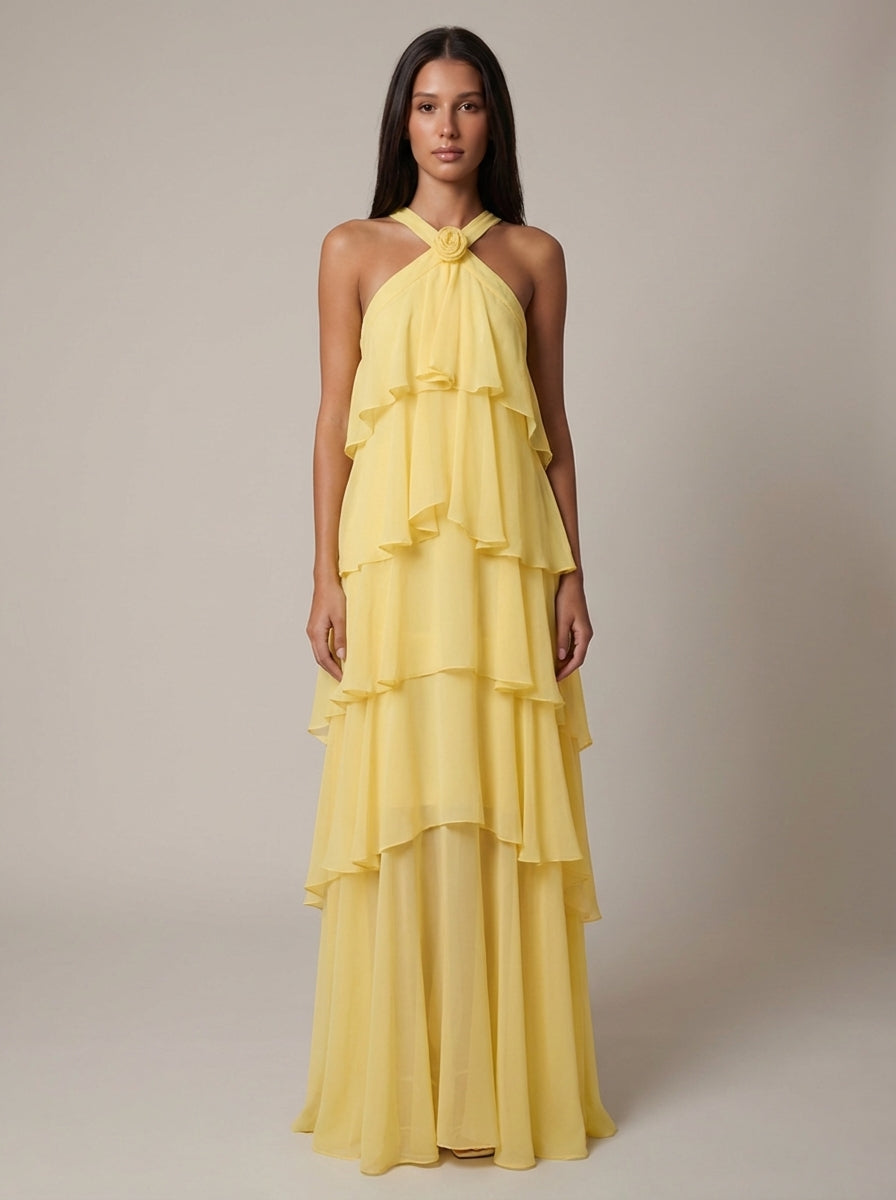 Rosalind Tiered Halter Maxi Dress