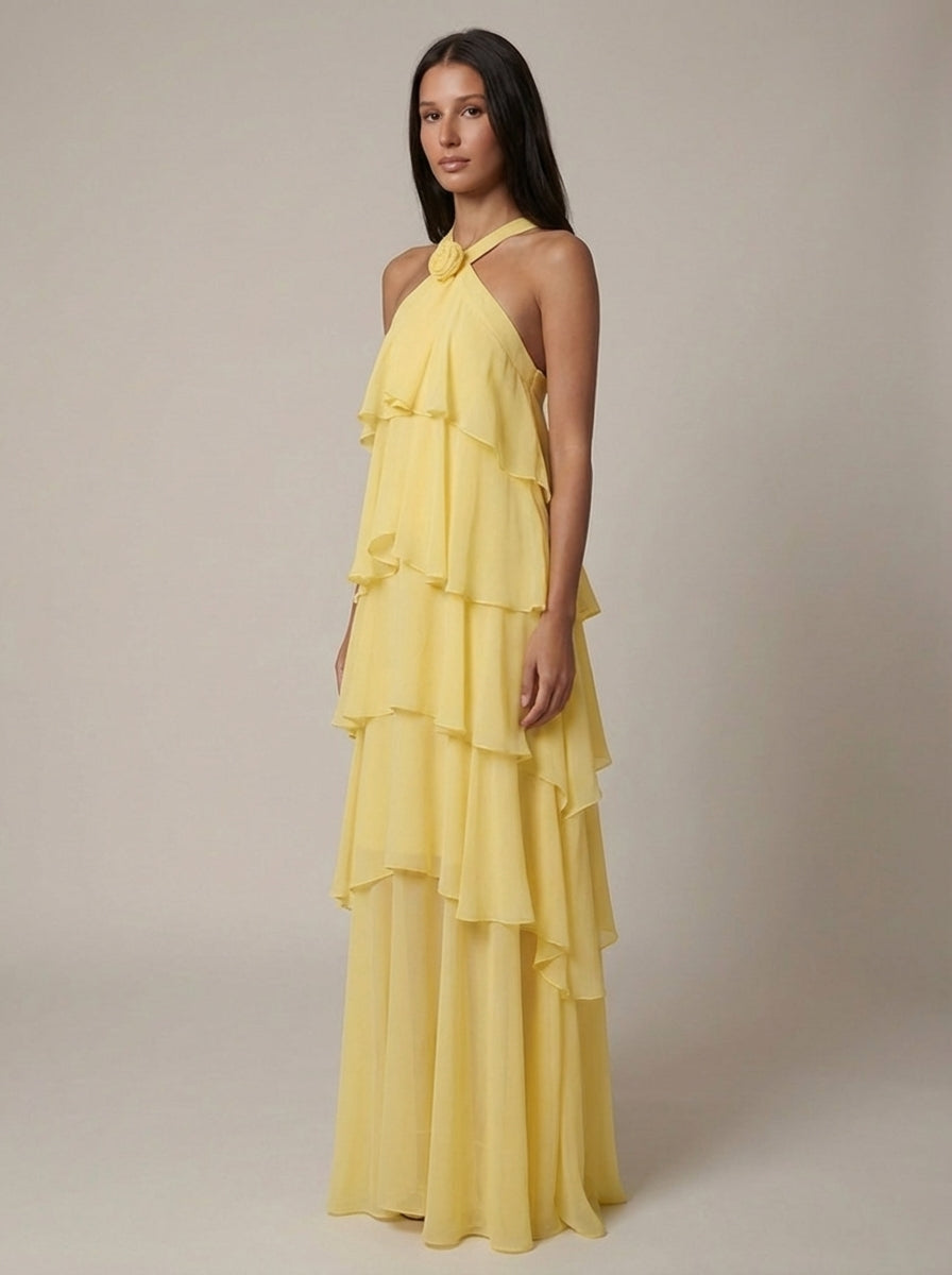 Rosalind Tiered Halter Maxi Dress