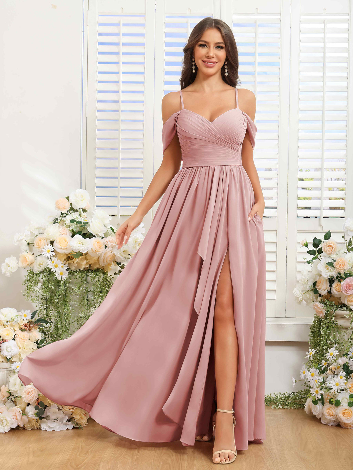 Karla Midi Dress - Dusty Rose