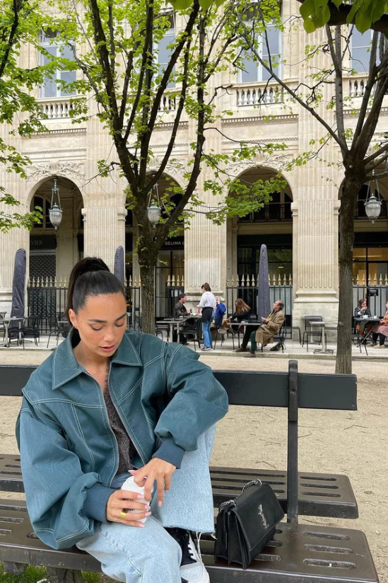 Isabel Oversized Leather Jacket - Green
