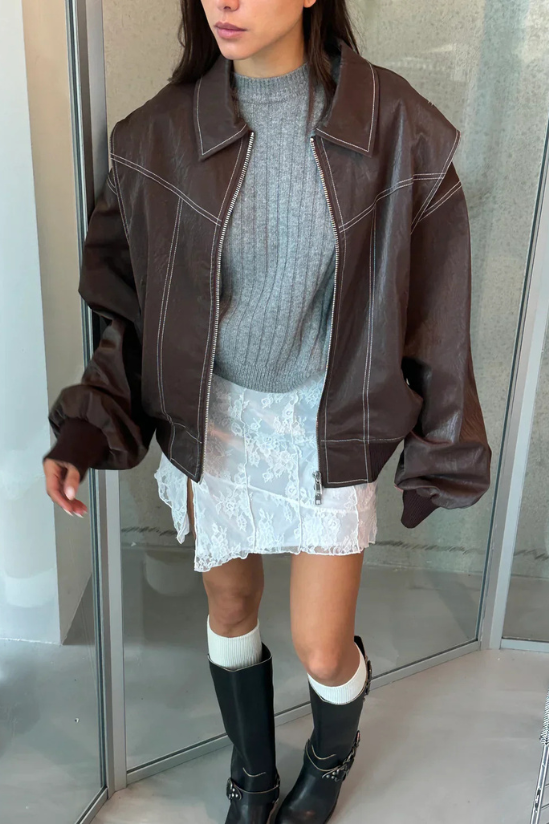 Isabel Oversized Leather Jacket