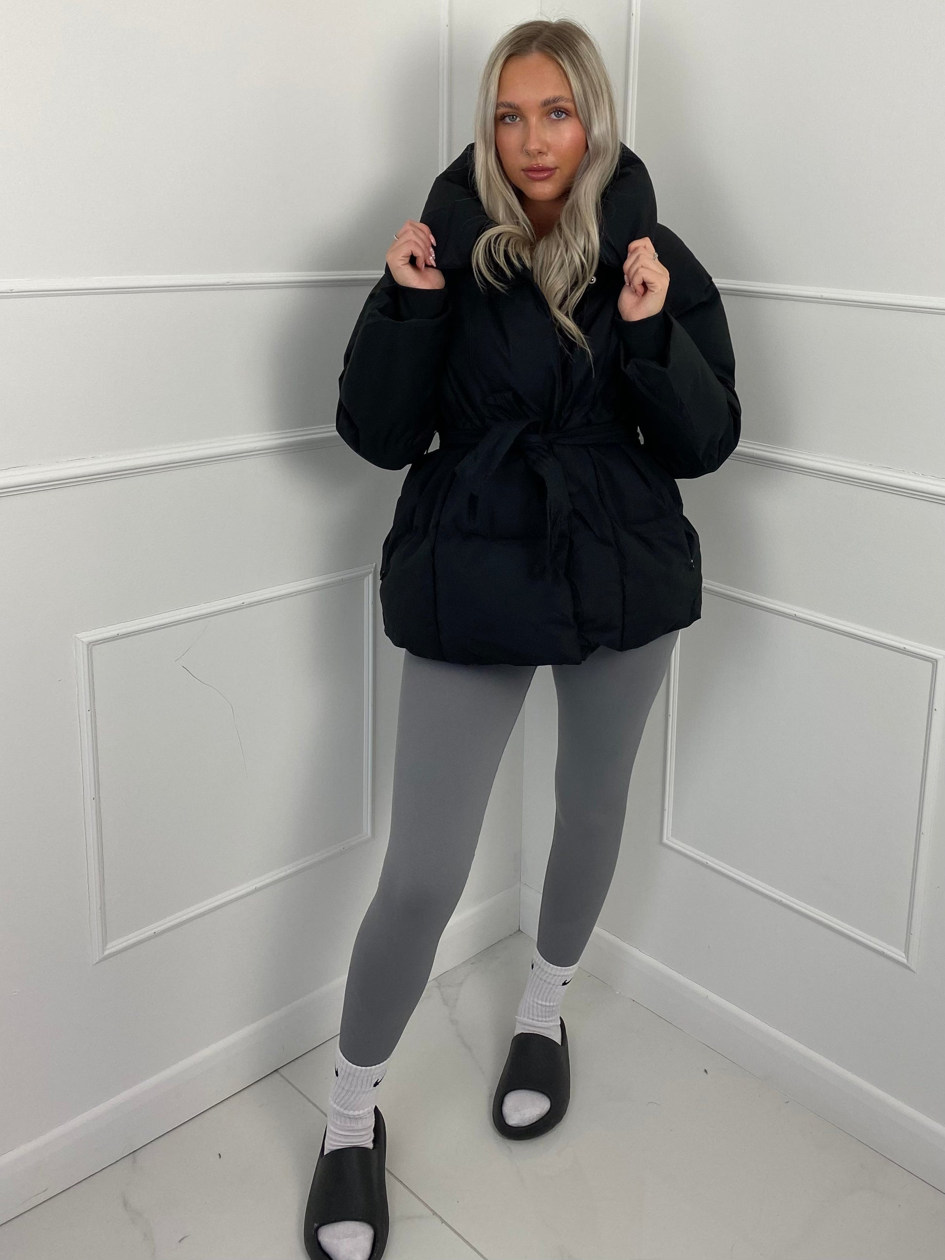 Karly Short Belted Puffer Jacket