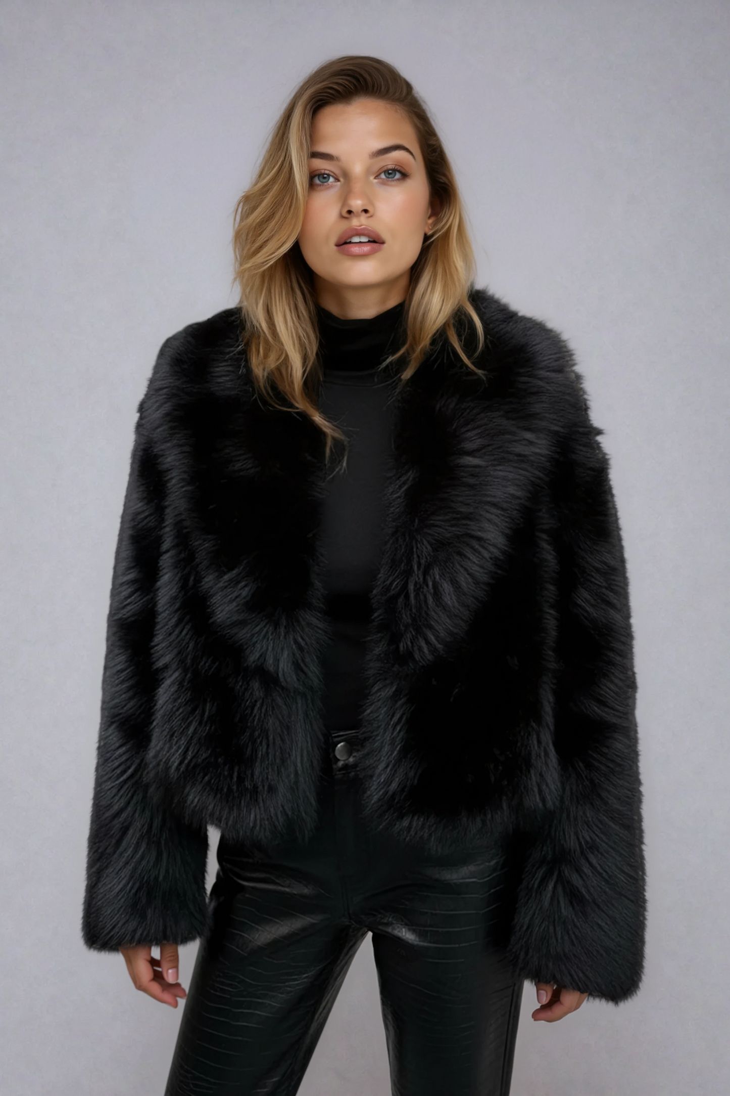 Laura Faux Fur Oversized Cropped Jacket