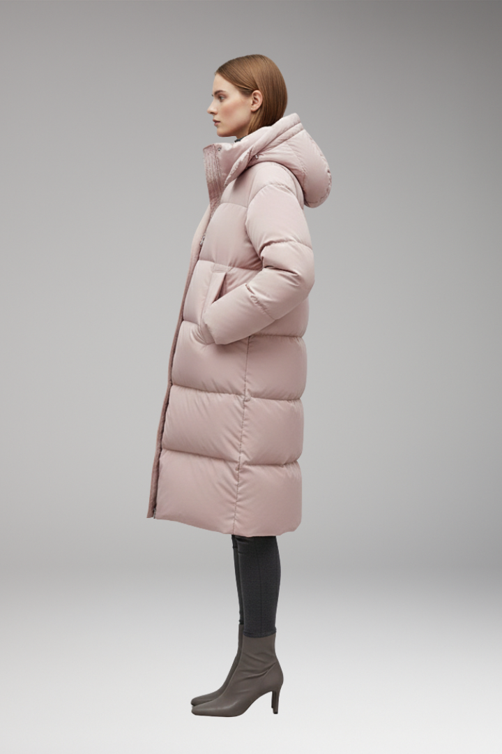 Mabel Long Quilted Hooded Puffer Jacket