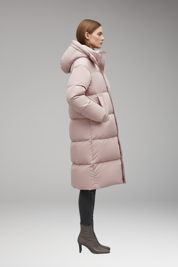 Mabel Long Quilted Hooded Puffer Jacket