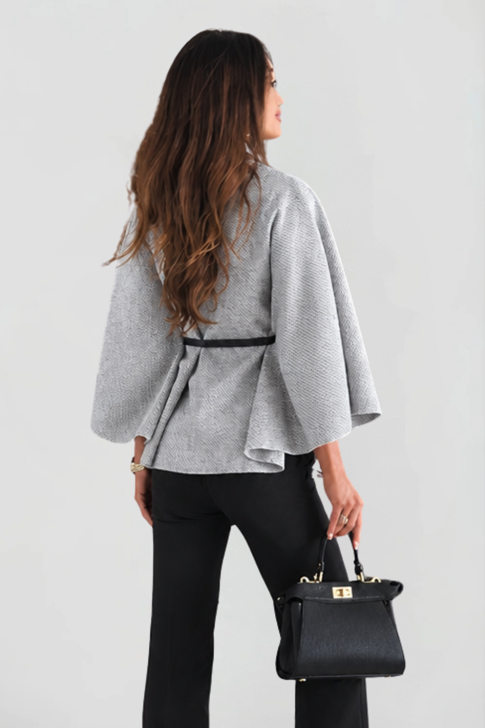 Madison Belted Oversized Wool Cape Coat