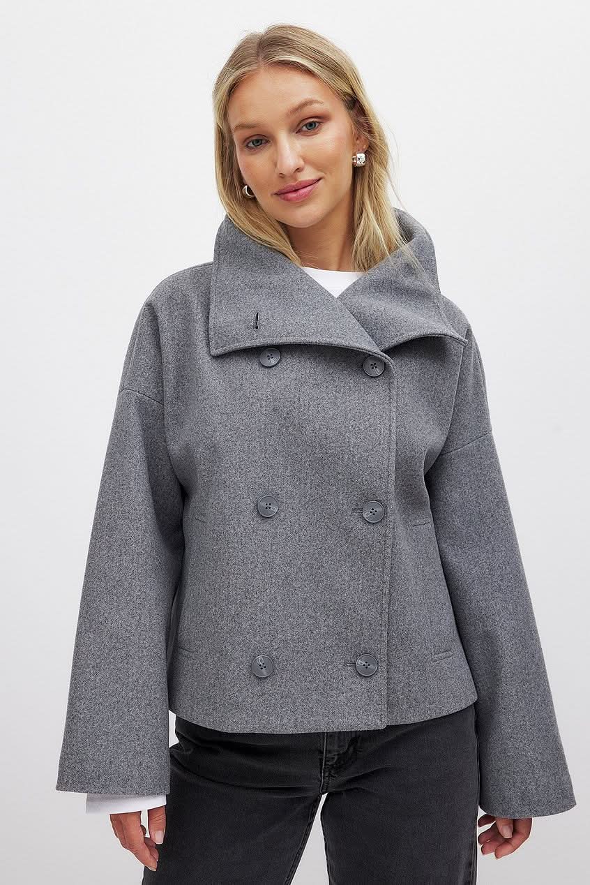 Maeve Double Breasted Jacket - Gray