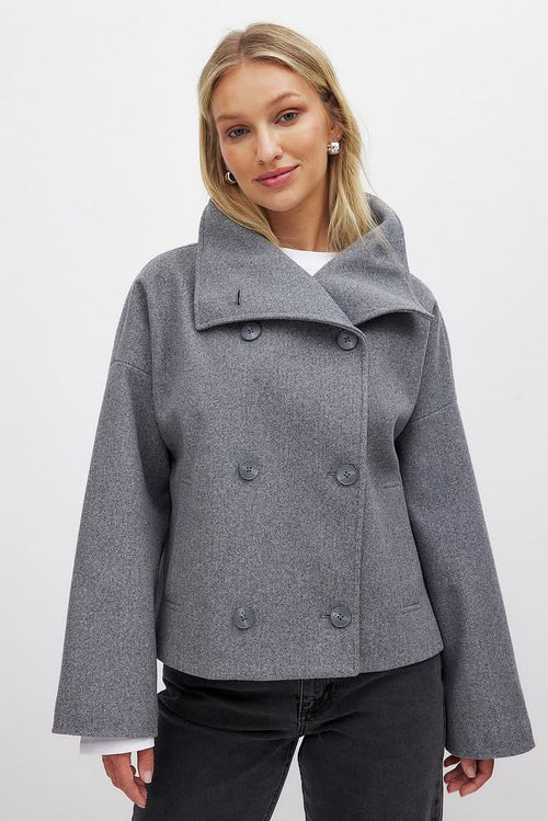 Maeve Double Breasted Jacket - Gray