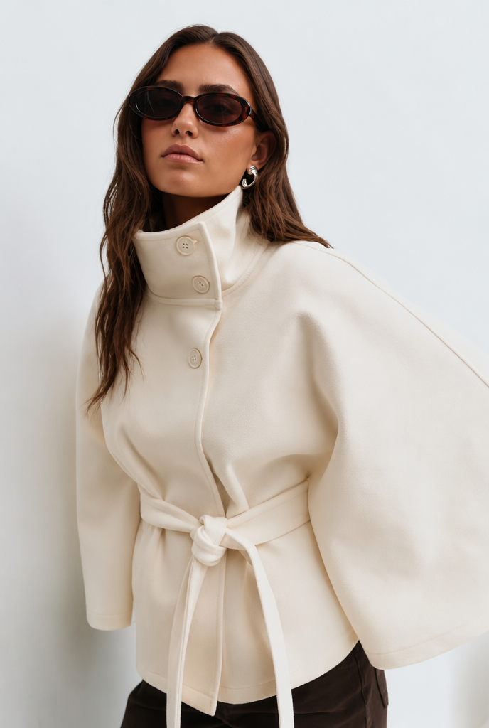 Natalie Belted Tailored Wool Coat