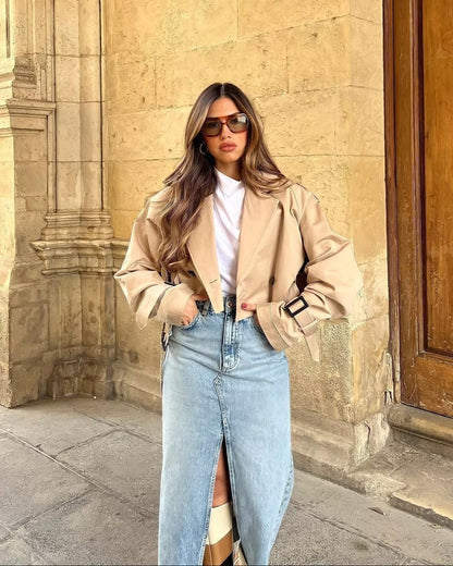 Lylah Cropped Trenchcoat