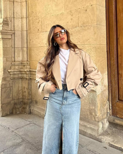 Lylah Cropped Trenchcoat
