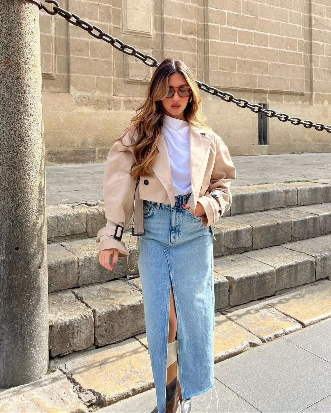 Lylah Cropped Trenchcoat