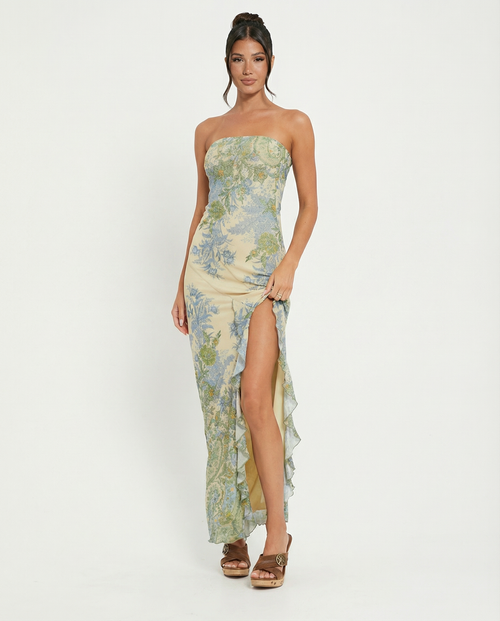 Vivienne Paisley Bandeau Maxi Dress