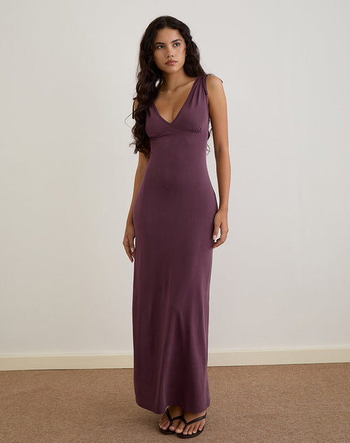 Lillie Maxi Dress - Cupro Deep Purple