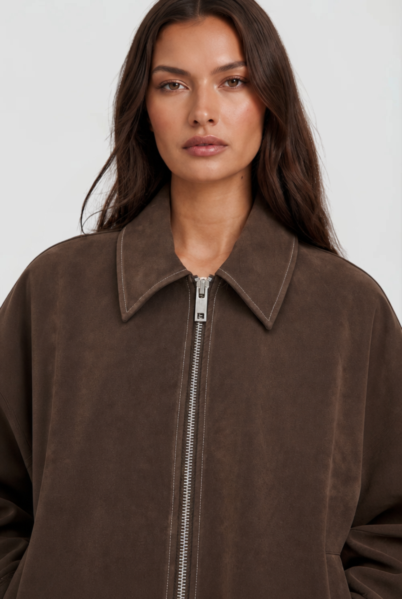 Savannah Cropped Zip Suede Jacket