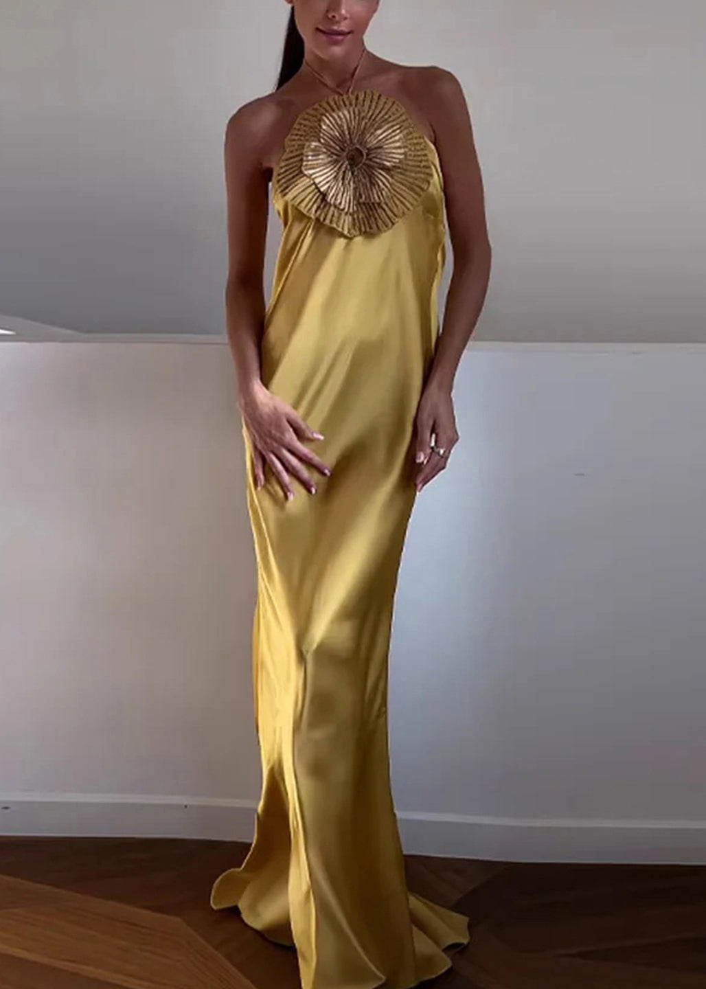 Noelle Bandage Maxi Dress - Yellow