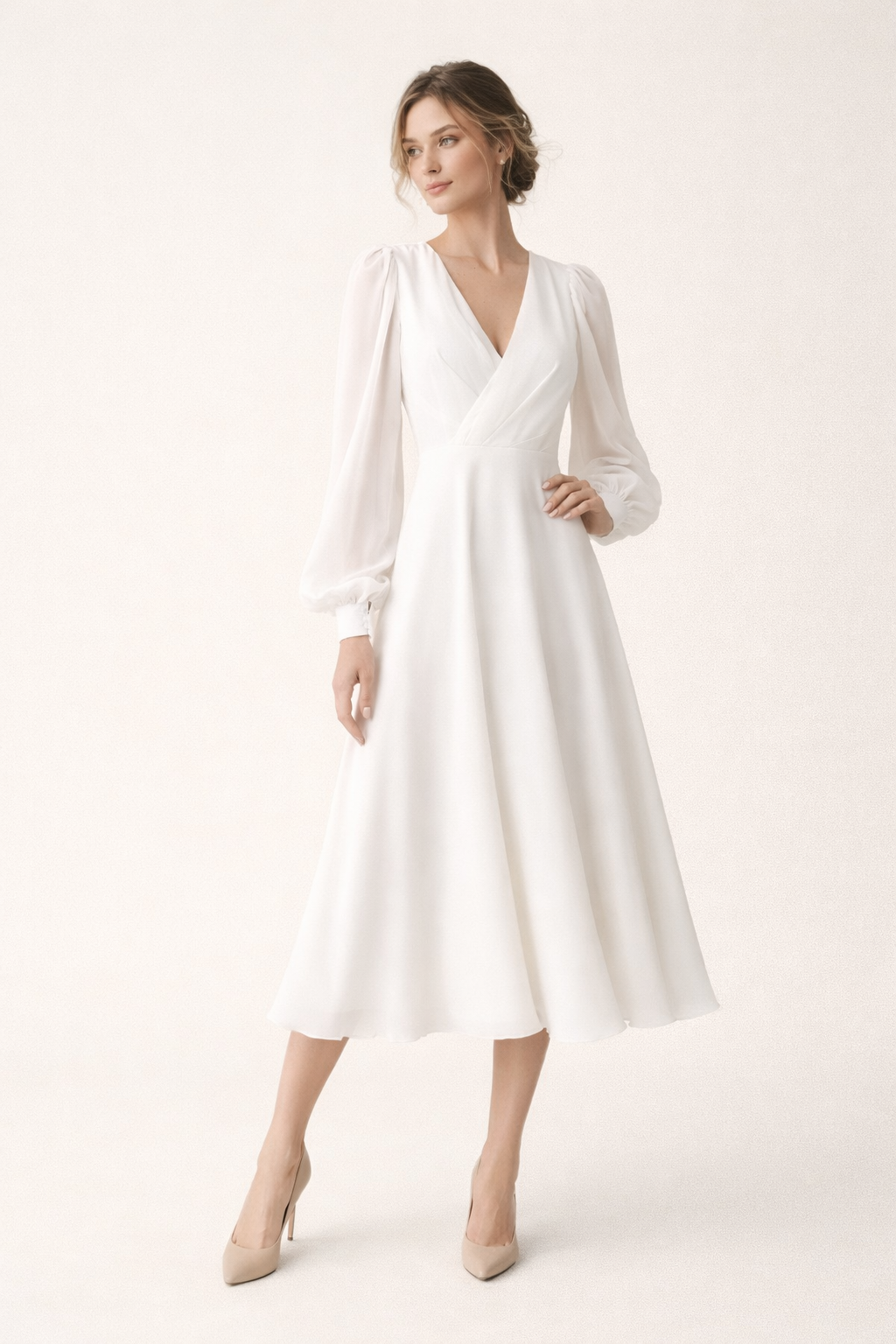 Kendra Midi Dress - White