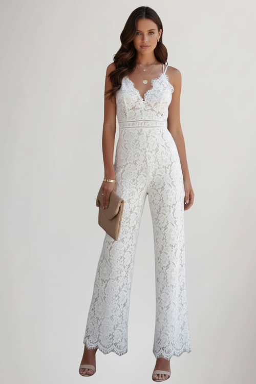 Madeline Cocktail Maxi Jumpsuit - White
