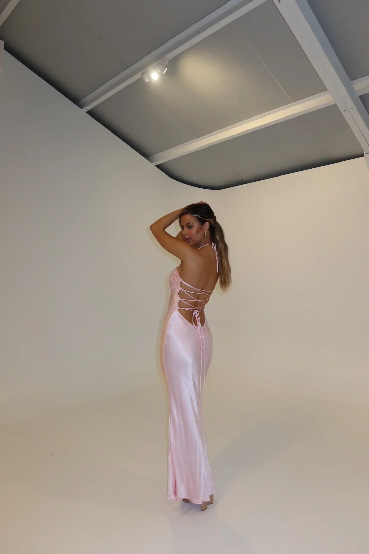 Aeline Halter Maxi Dress - Light Pink