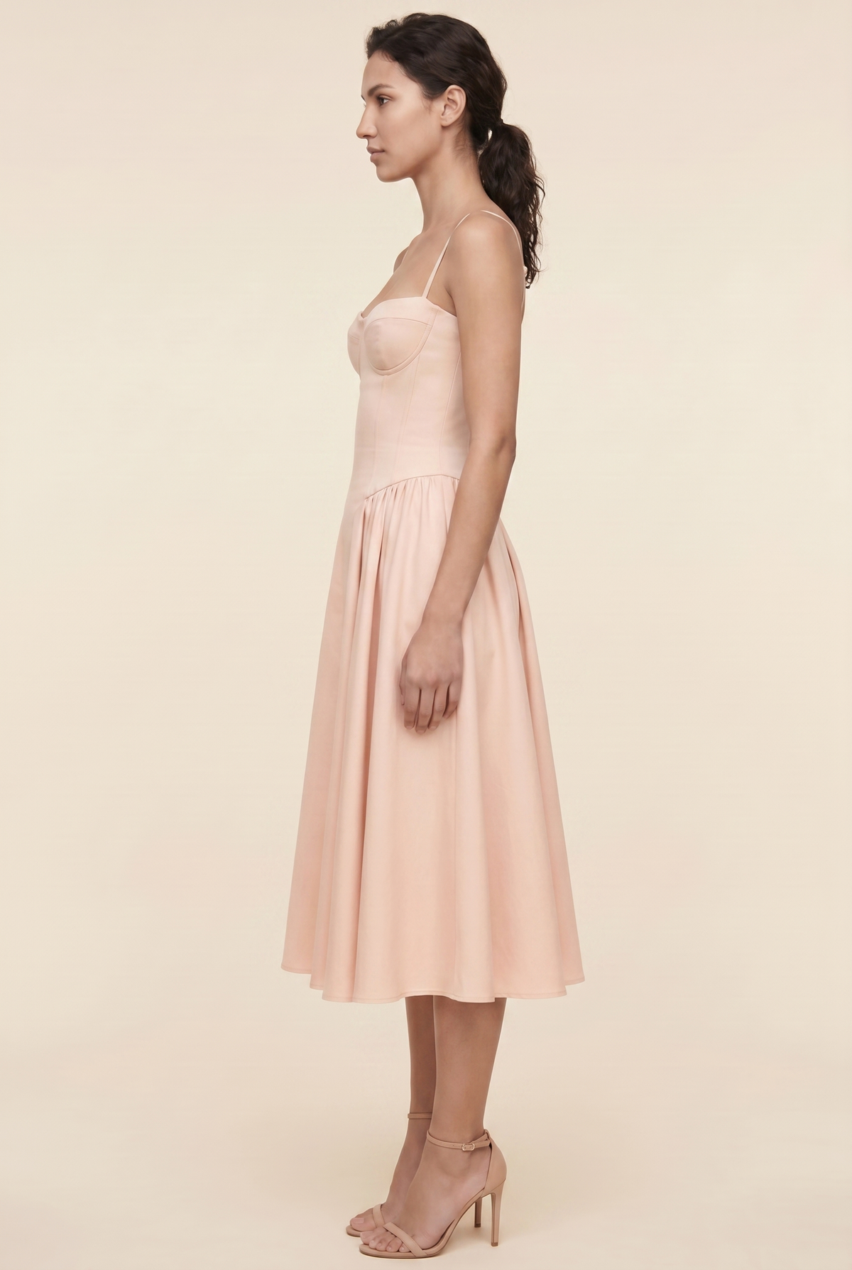 Ailsa Sweetheart Midi Dress - Blush