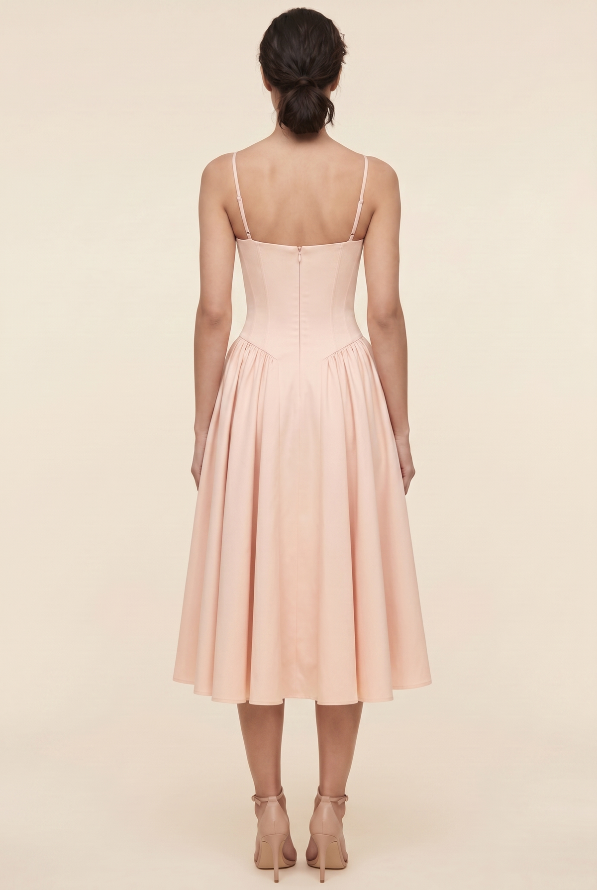 Ailsa Sweetheart Midi Dress - Blush