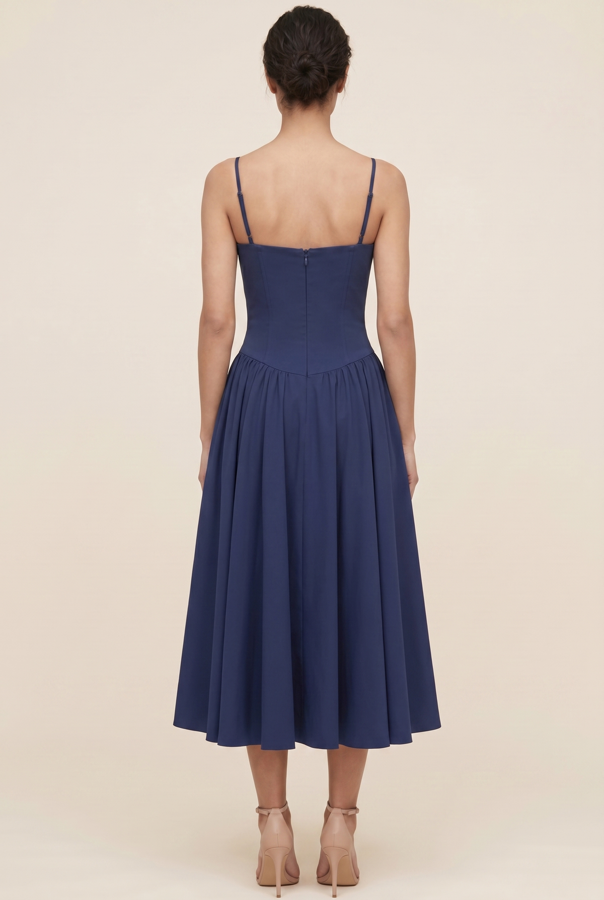 Ailsa Sweetheart Midi Dress - Navy