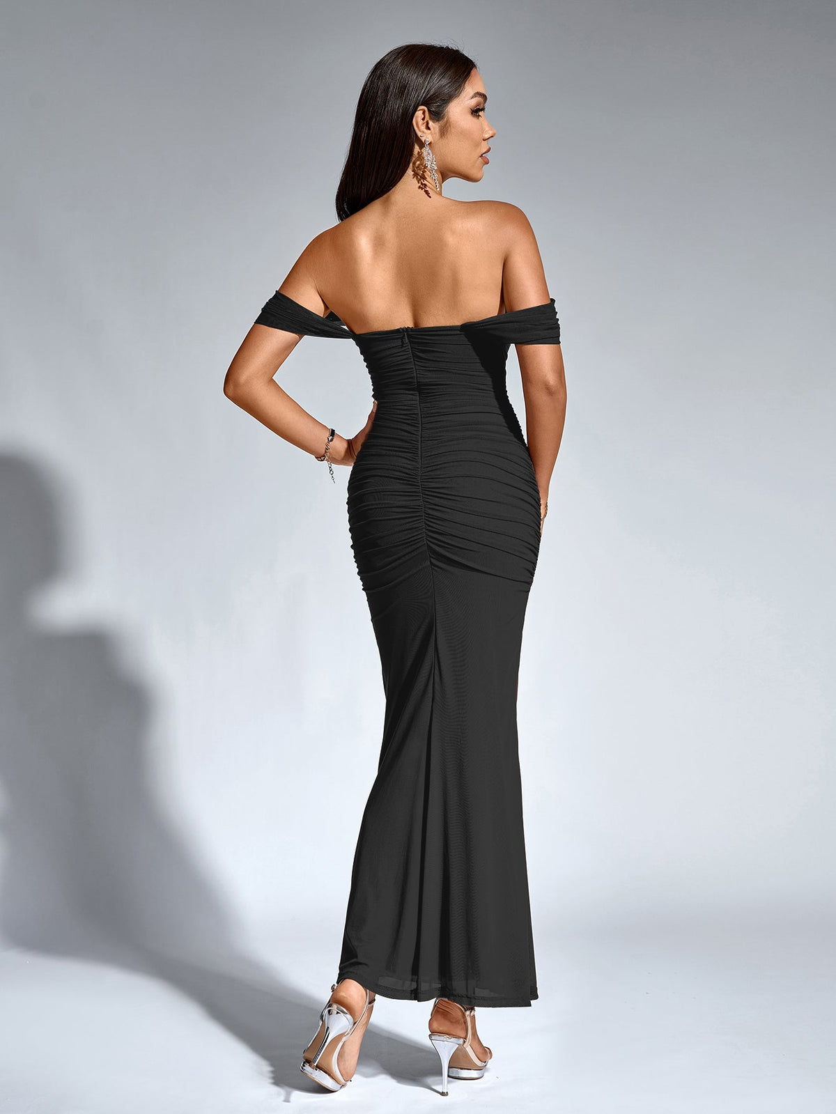 Alida Off Shoulder Maxi Dress - Black