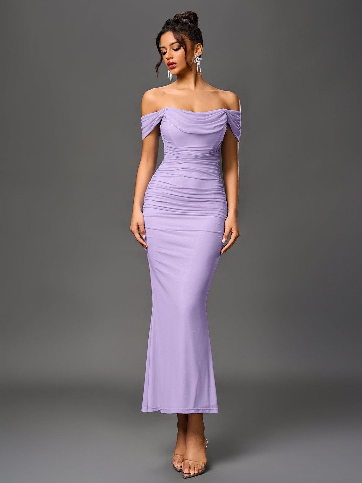 Alida Off Shoulder Maxi Dress - Lilac
