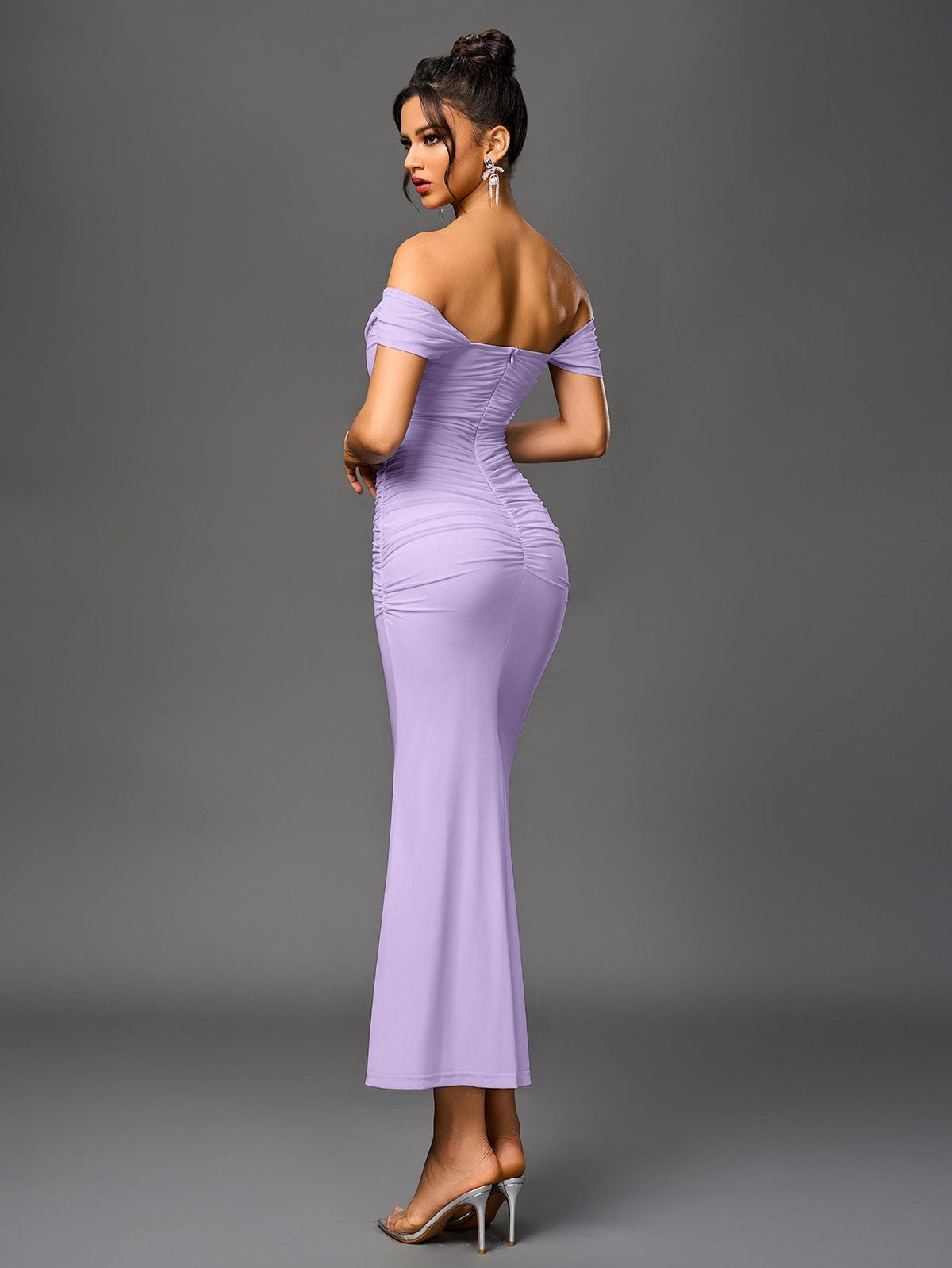 Alida Off Shoulder Maxi Dress - Lilac