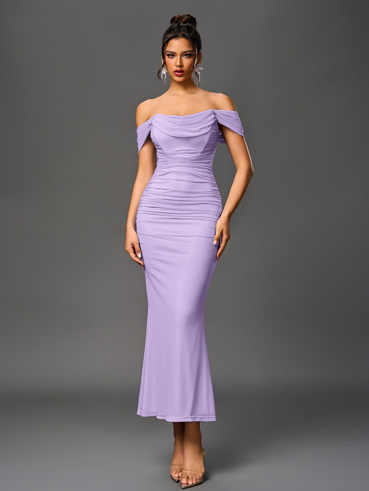 Alida Off Shoulder Maxi Dress - Lilac