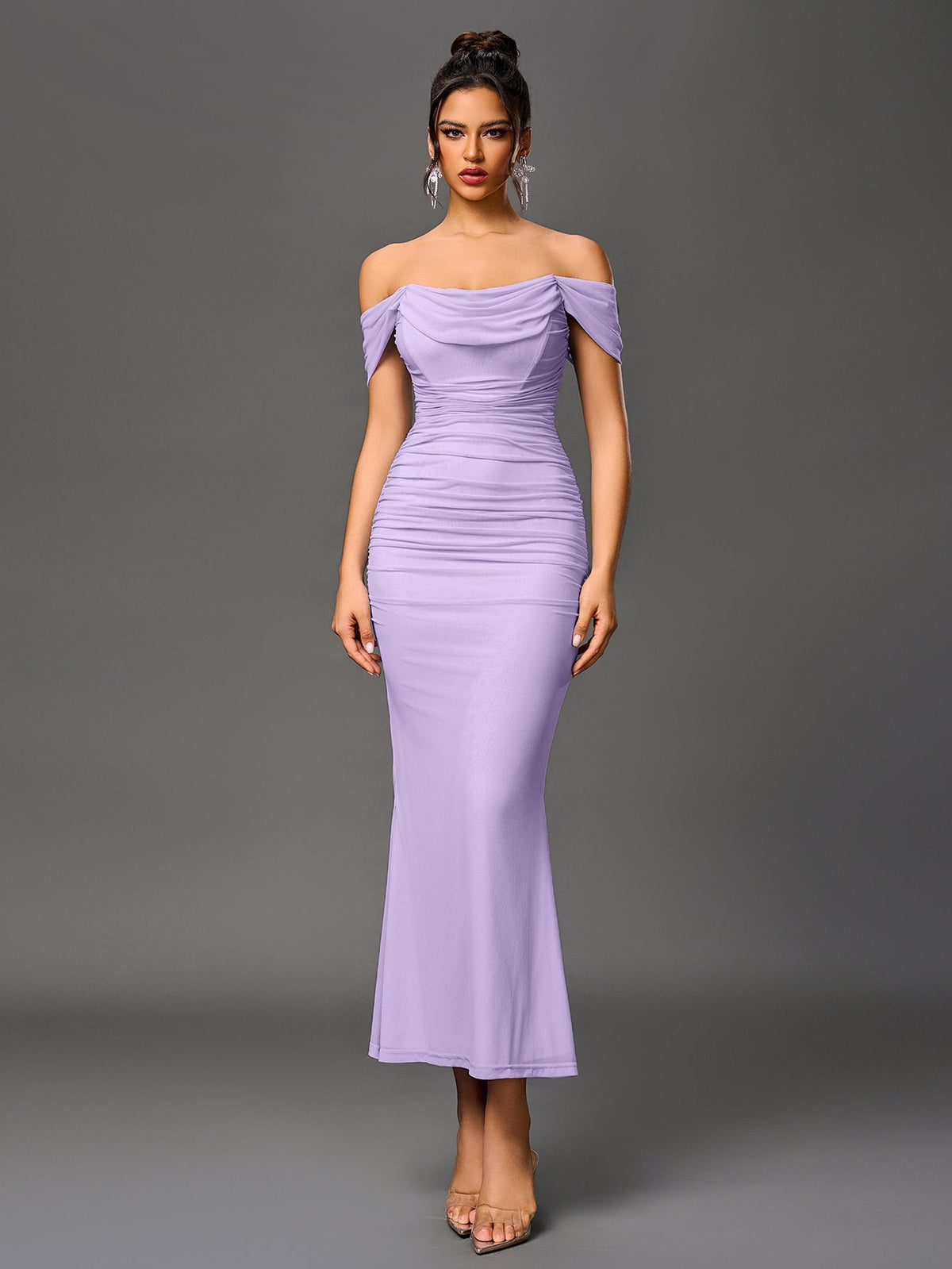 Alida Off Shoulder Maxi Dress - Lilac